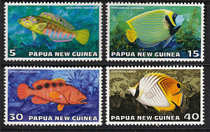 Папуа Новая Гвинея, Рыбы, 1976, 4 марки